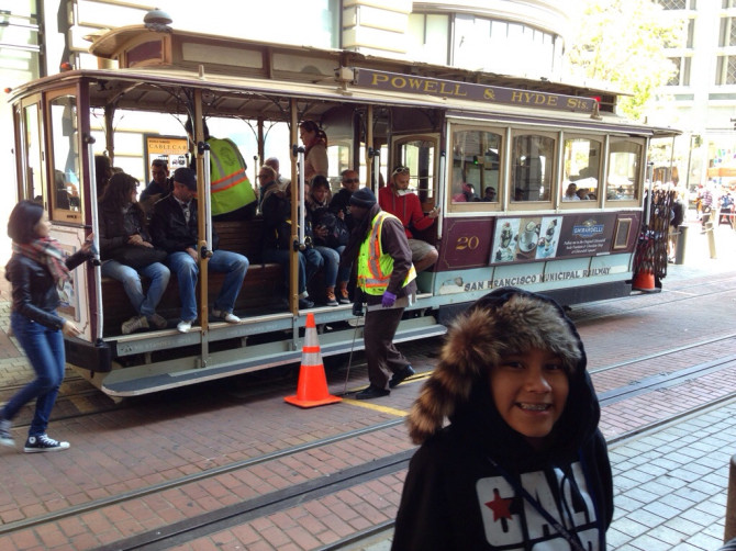 Riding the San Fran cable car
